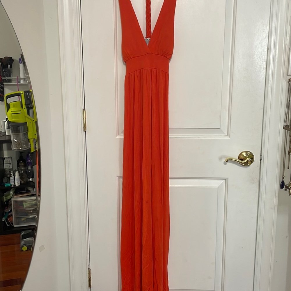 Casual Orange Maxi Dress